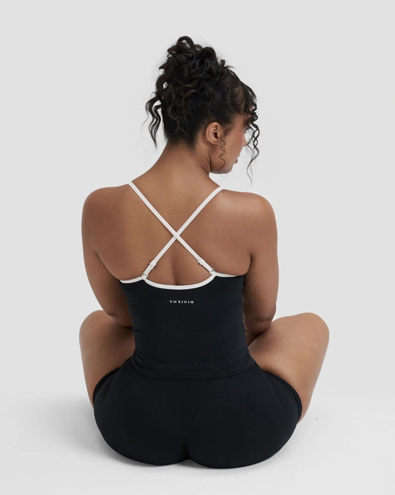 Elevate™ Outline Cross Back Tank Top | Night Black - Image 6