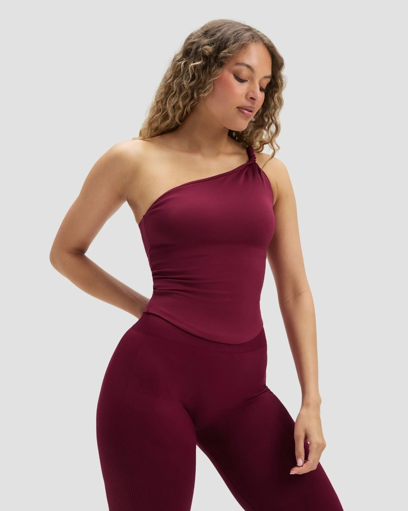 Elevate™ Sculpting Asymmetric Twist Top | Cherry Berry - Image 4