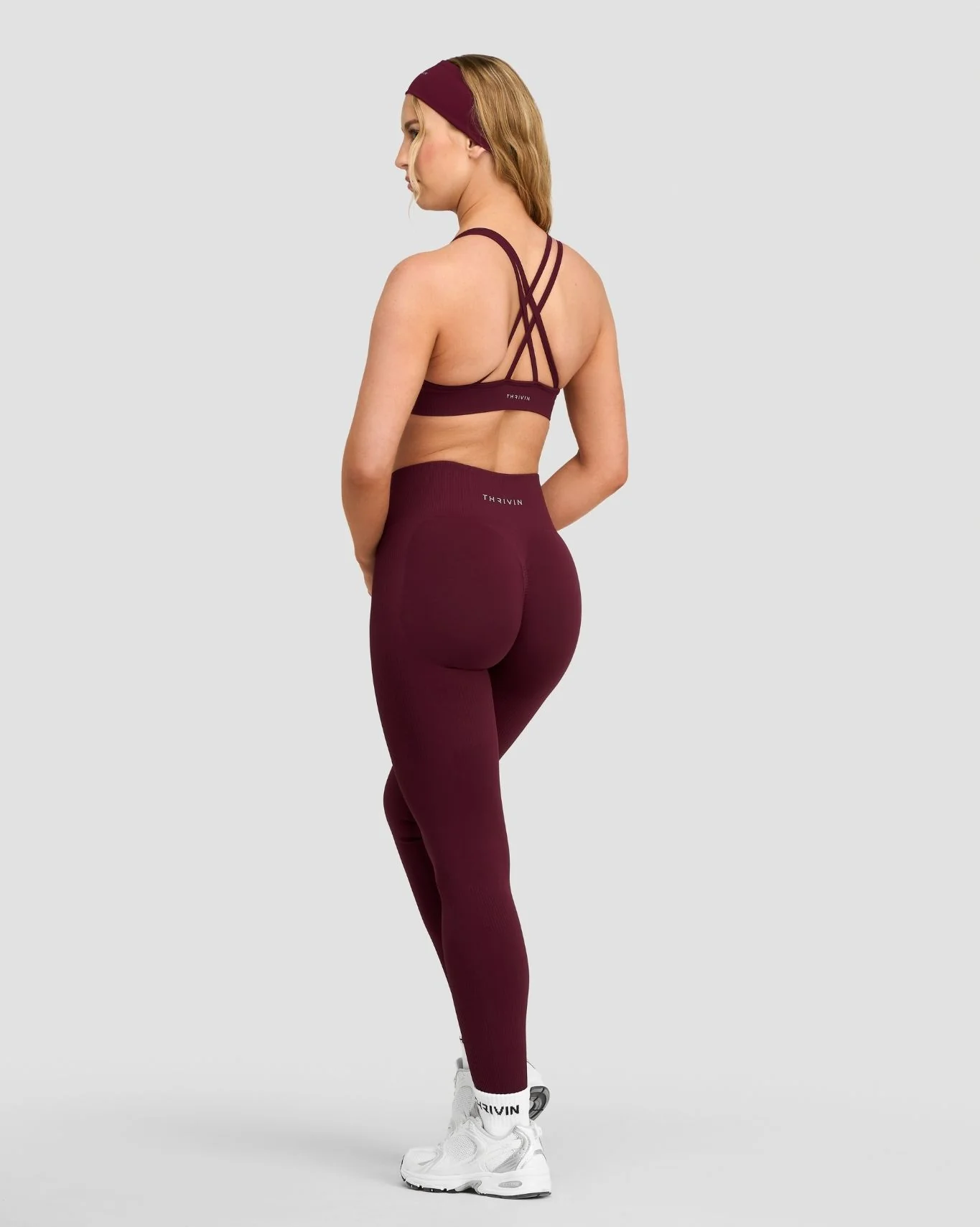 Elevate™ Sculpting High Waist Scrunch Leggings | Merlot - Image 4