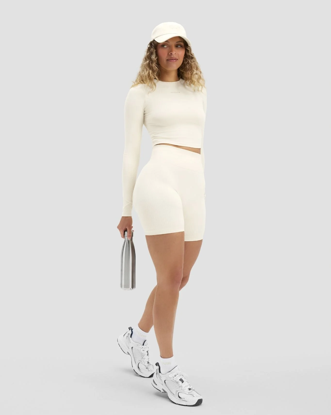 Elevate™ Sculpting High Waist Scrunch Shorts | Cream - Image 7