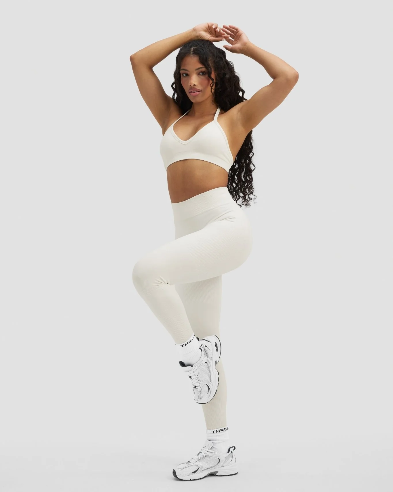 Elevate™ Sculpting Mid Waist Scrunch Leggings | Cream - Image 3