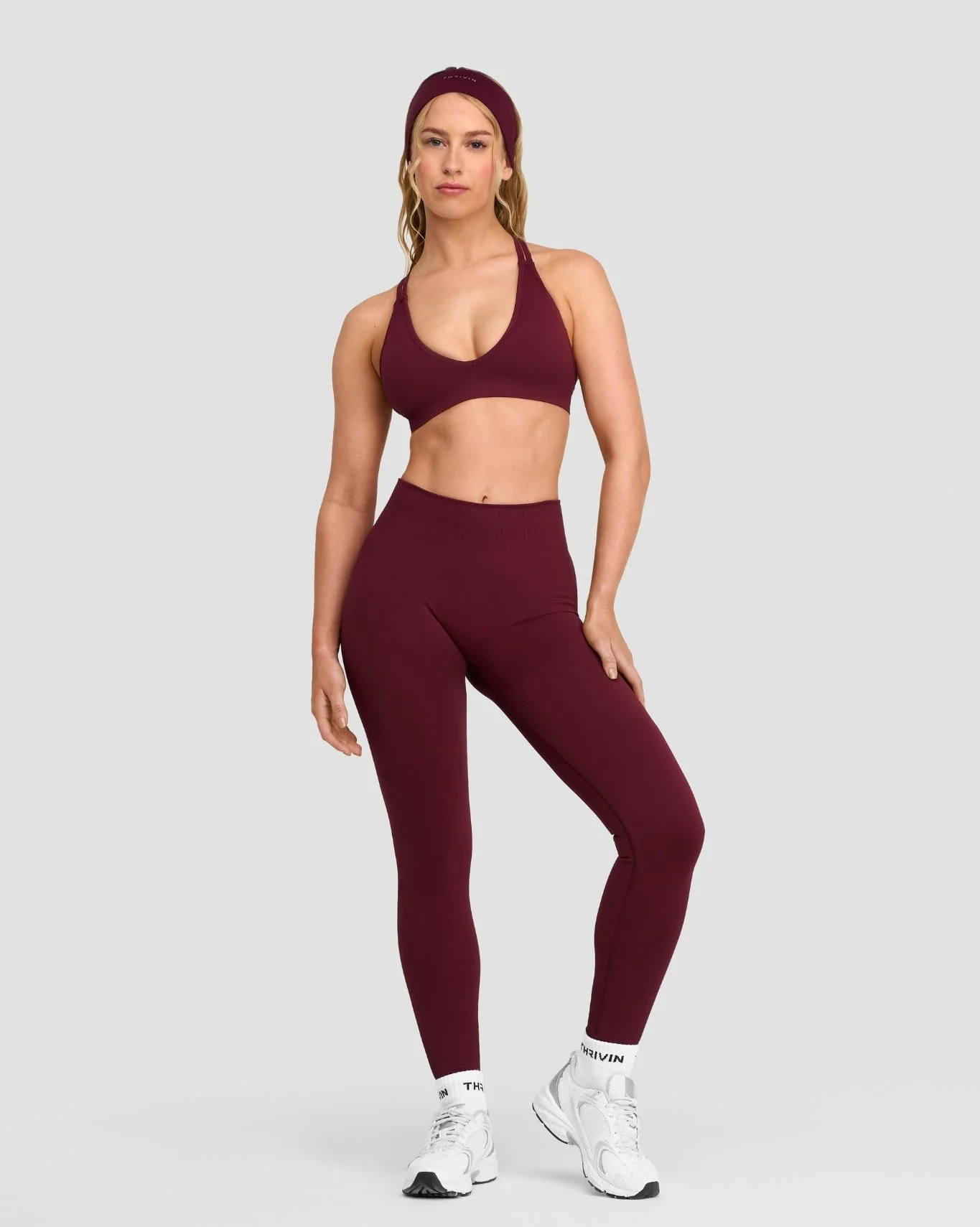 Elevate™ Sculpting Mid Waist Scrunch Leggings | Merlot - Image 5