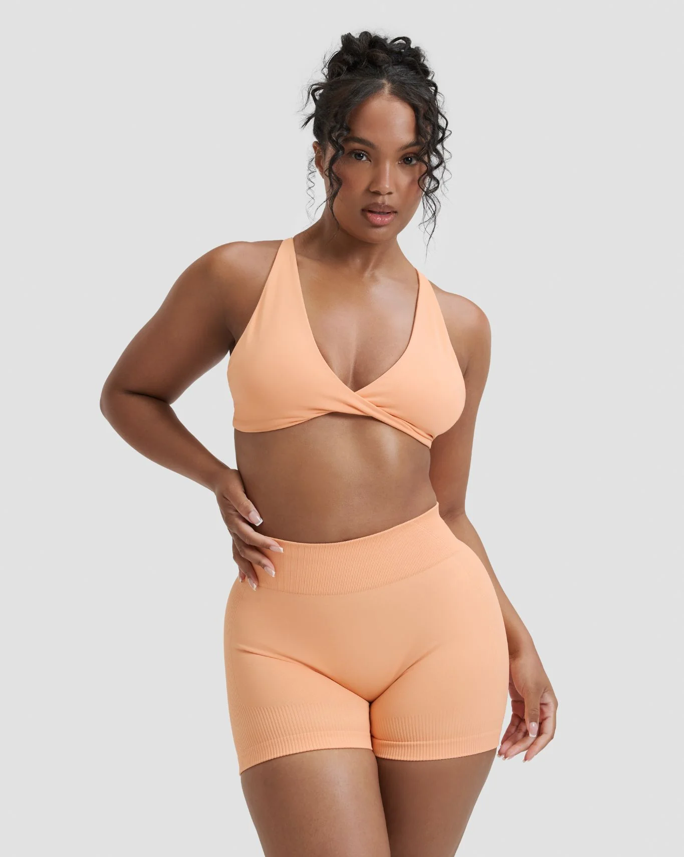 Elevate™ Sculpting Mid Waist Scrunch Shorter Shorts | Melon Ice - Image 3