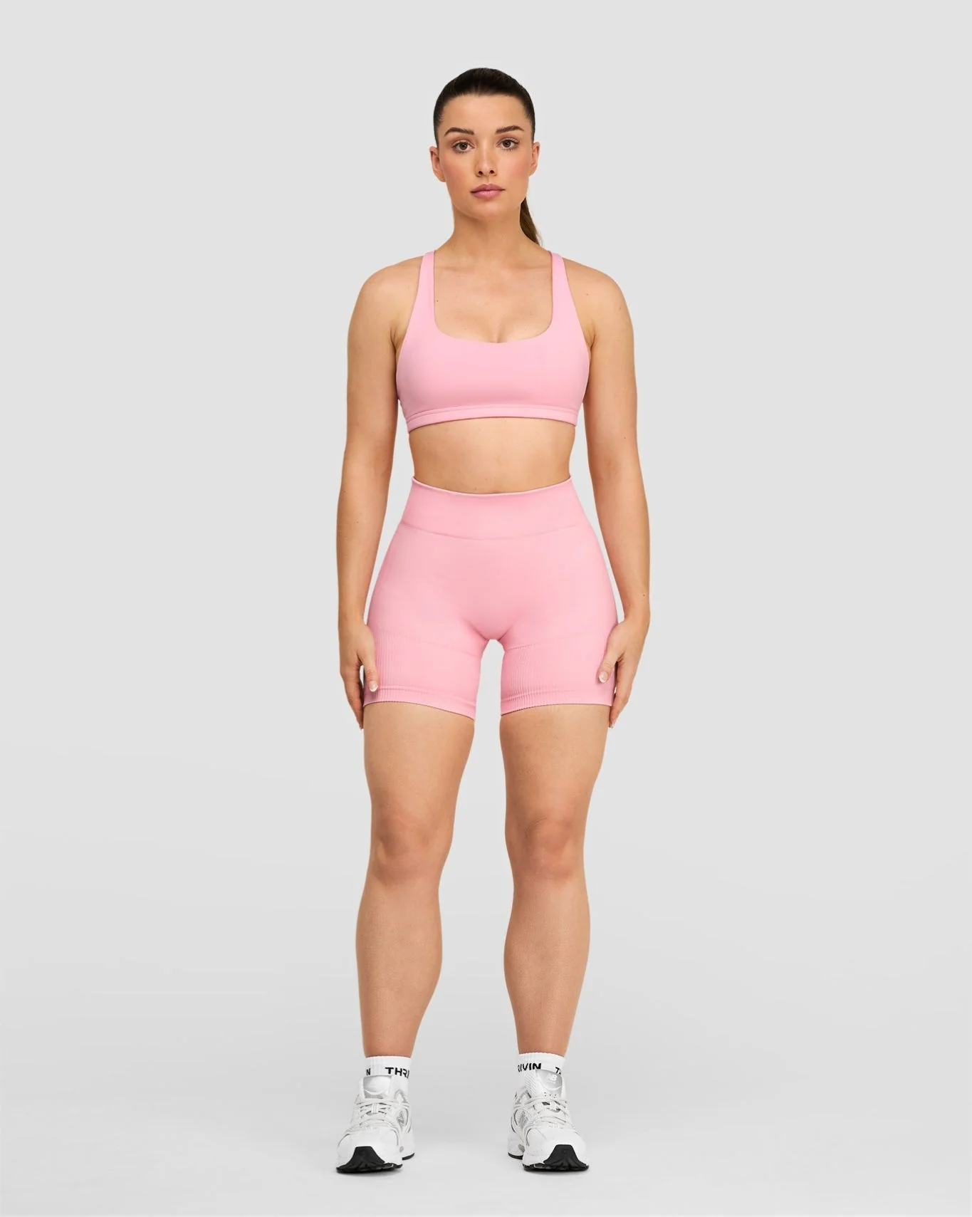 Elevate™ Sculpting Mid Waist Scrunch Shorts | Cotton Pink - Image 5