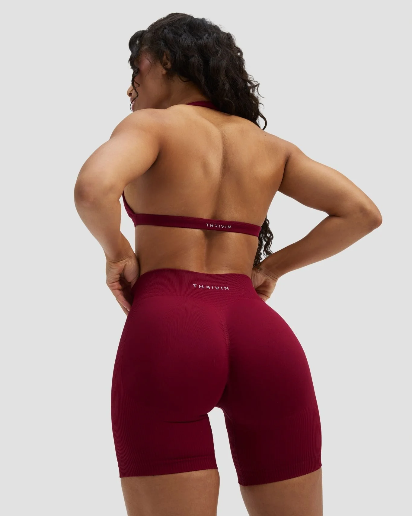 Elevate™ Sculpting Mid Waist Scrunch Shorts | Raspberry - Image 7