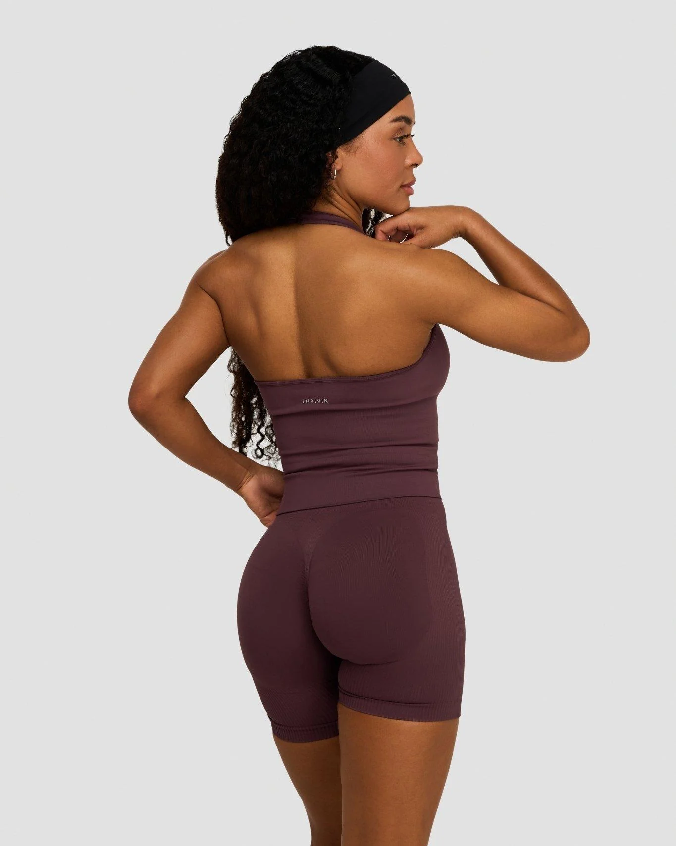 Elevate™ Sculpting Seamless Halterneck Top | Dark Mauve - Image 4