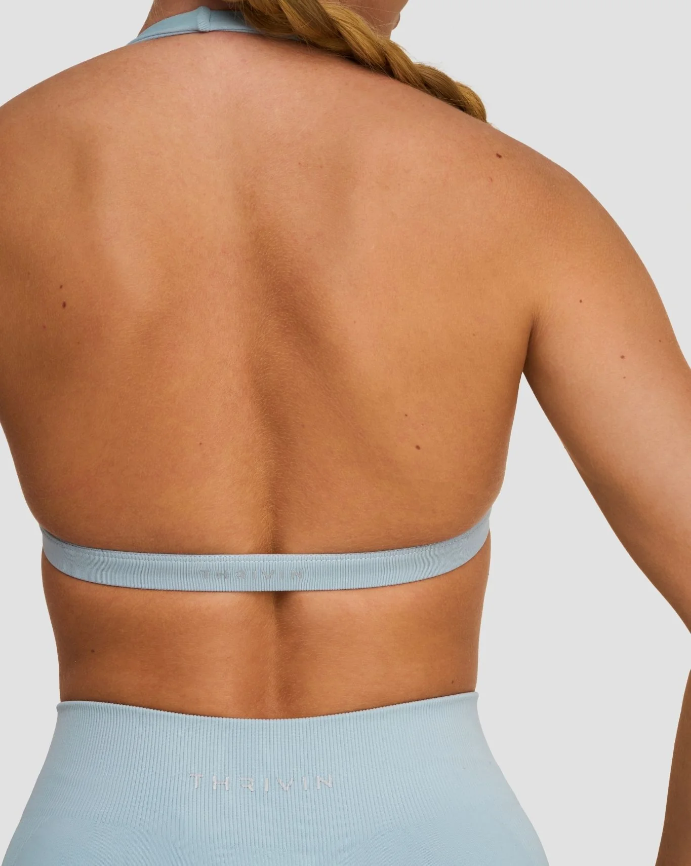 Elevate™ Sculpting Seamless V-Neck Halter Bra | Blue Haze - Image 3