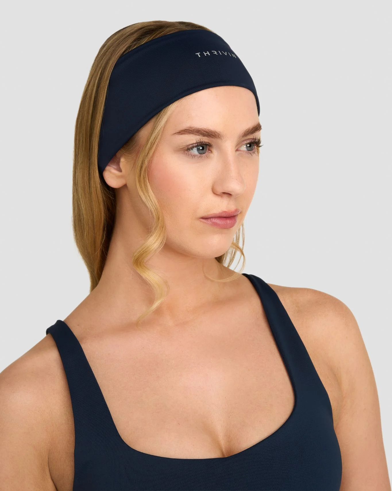 The Essential Collection Chrome Logo Headband | Midnight Navy - Image 3