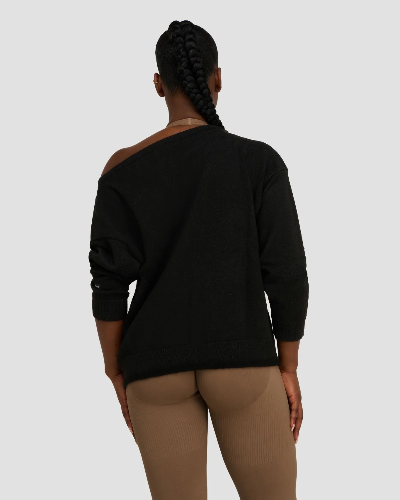 The Essential Collection Off The Shoulder Wool Blend Sweater | Night Black - Image 4